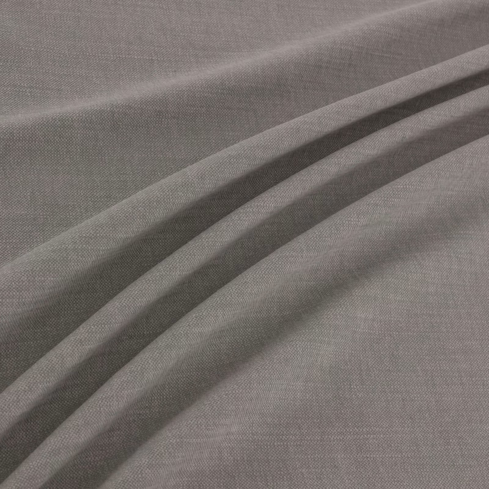 Muted plum-grey finely woven fabric gathered into soft, fluid folds