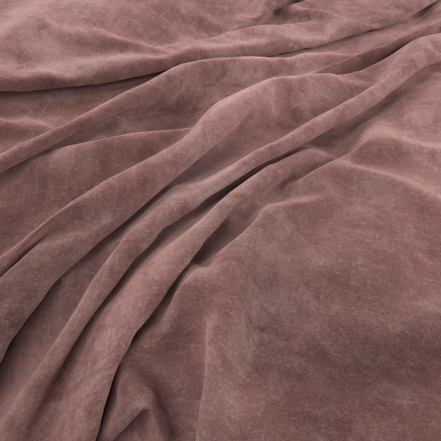 Dusky mauve velvet-like fabric draped in soft, light-catching folds