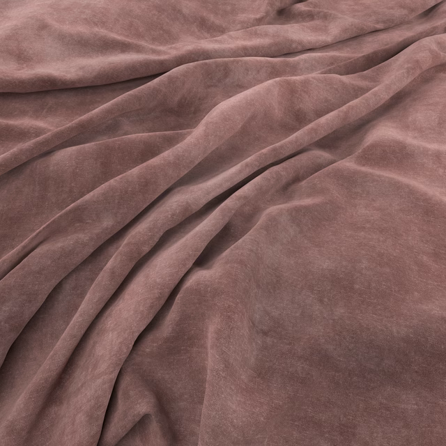Dusky mauve velvet-like fabric draped in soft, light-catching folds