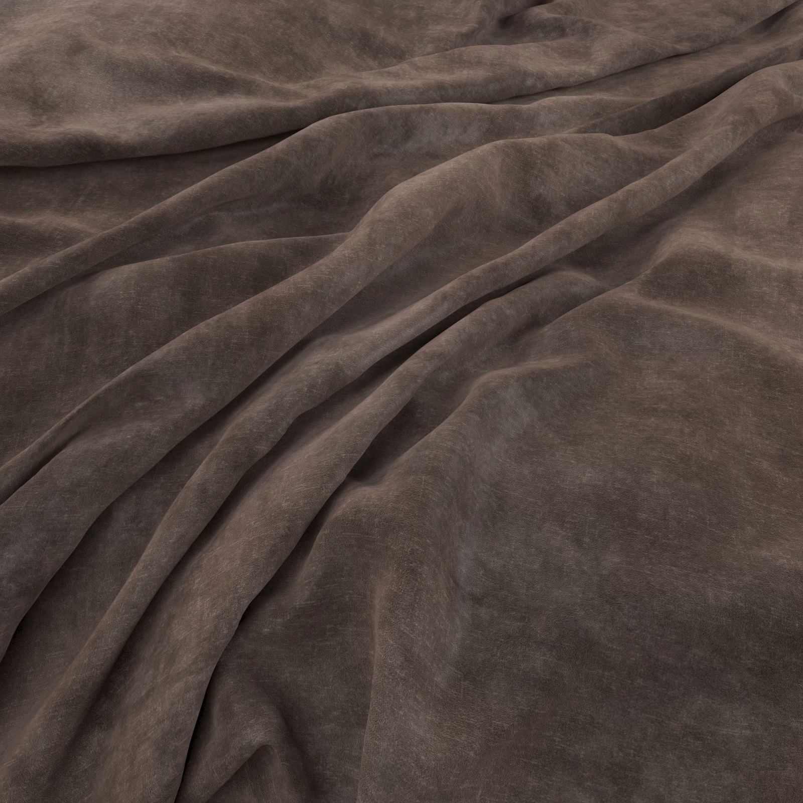 Deep espresso-brown plush fabric with soft folds and a muted surface sheen