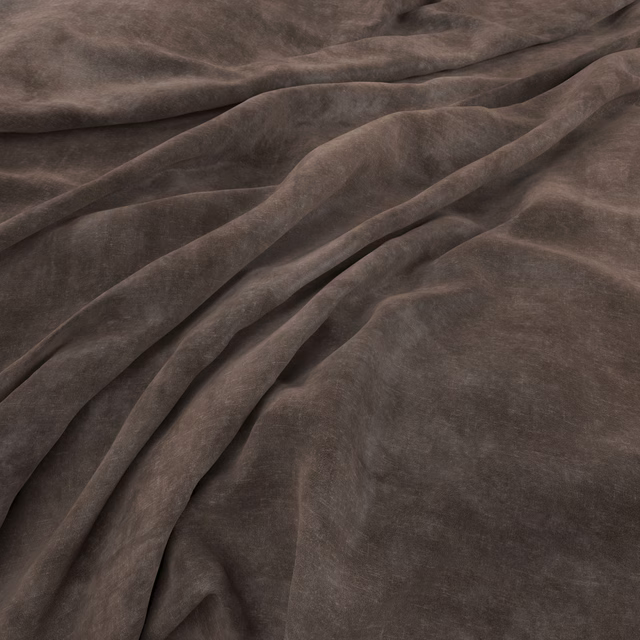 Deep espresso-brown plush fabric with soft folds and a muted surface sheen