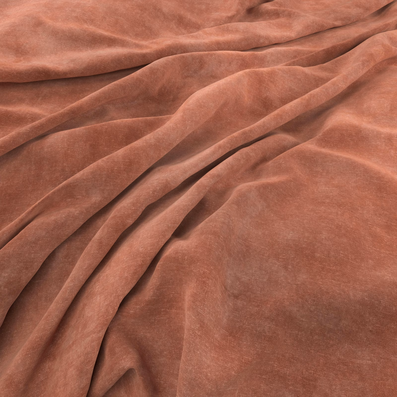 Dusty rose velvet-textured fabric with soft sheen across gathered folds