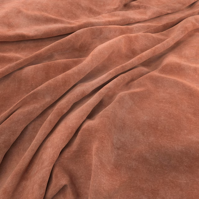 Dusty rose velvet-textured fabric with soft sheen across gathered folds