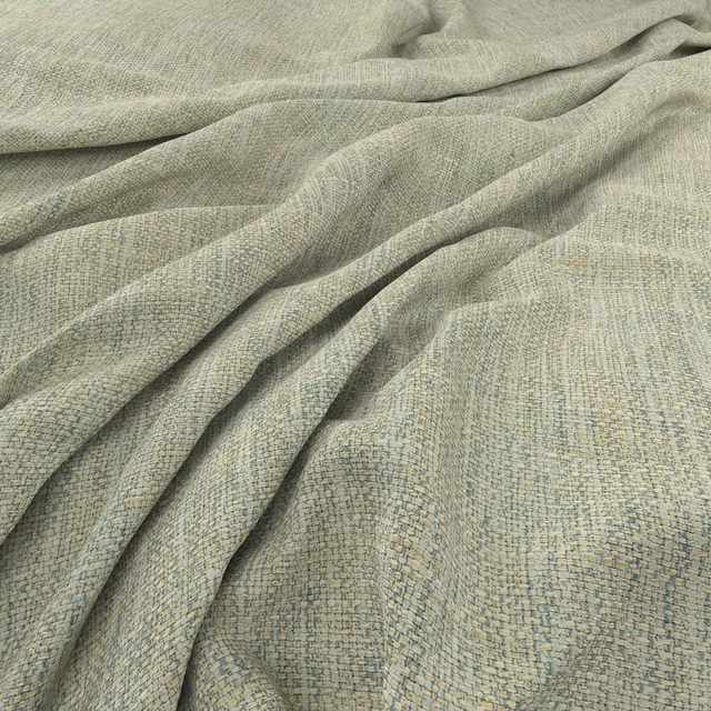 Pale seaglass woven fabric with blue-grey flecks and softly folded texture