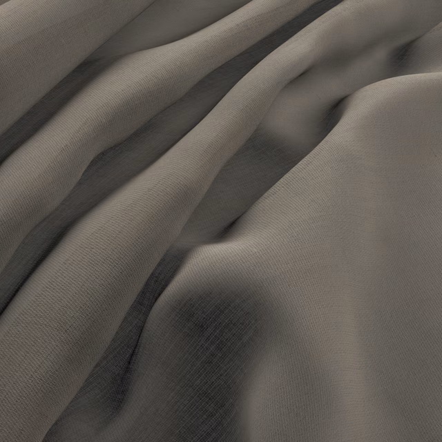 Warm ash-grey fabric with a fine, tight weave gathered into soft folds