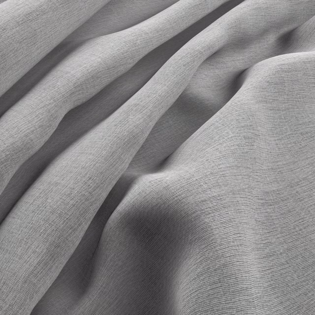 Cool silver-grey fine woven fabric draped in soft folds with graphite shadows