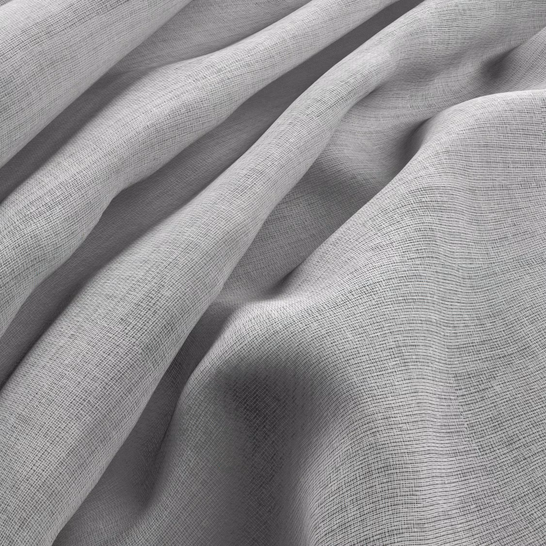 Pale oyster-grey woven fabric shown in soft, fluid folds with fine visible texture