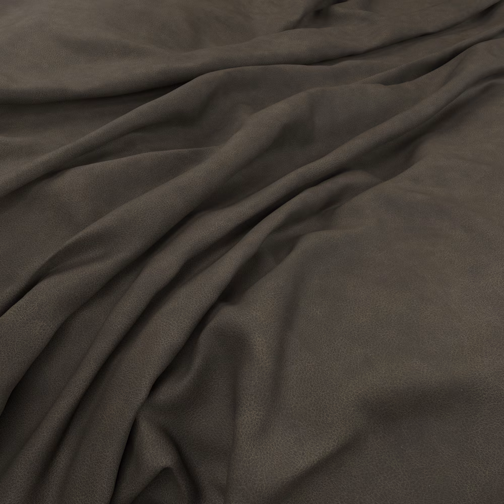 Deep charcoal-grey fabric with softly lustrous folds and a fine surface texture