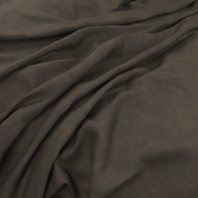 Deep charcoal-grey fabric with softly lustrous folds and a fine surface texture