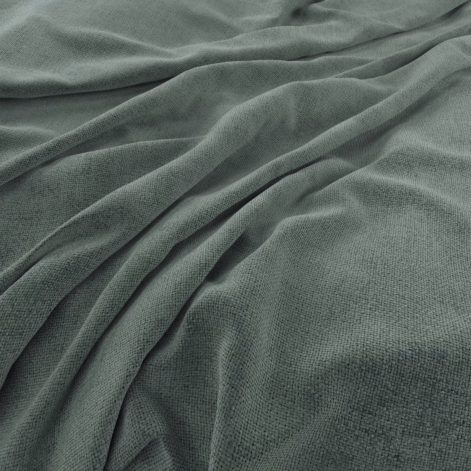 Draped muted sage grey-green fabric showing a fine, even woven texture