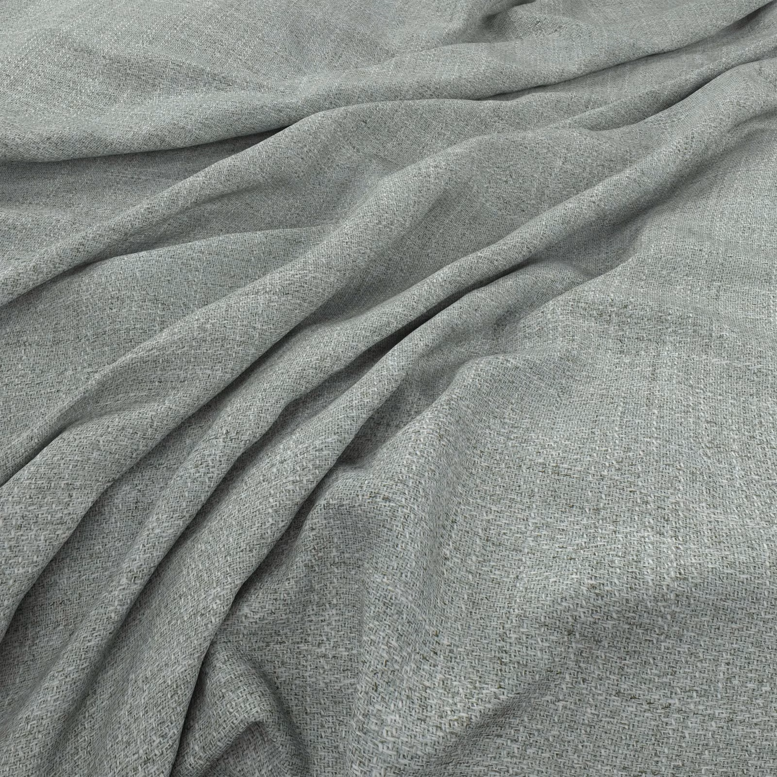 Close-up of muted seafoam green fabric with fine weave and soft flowing folds