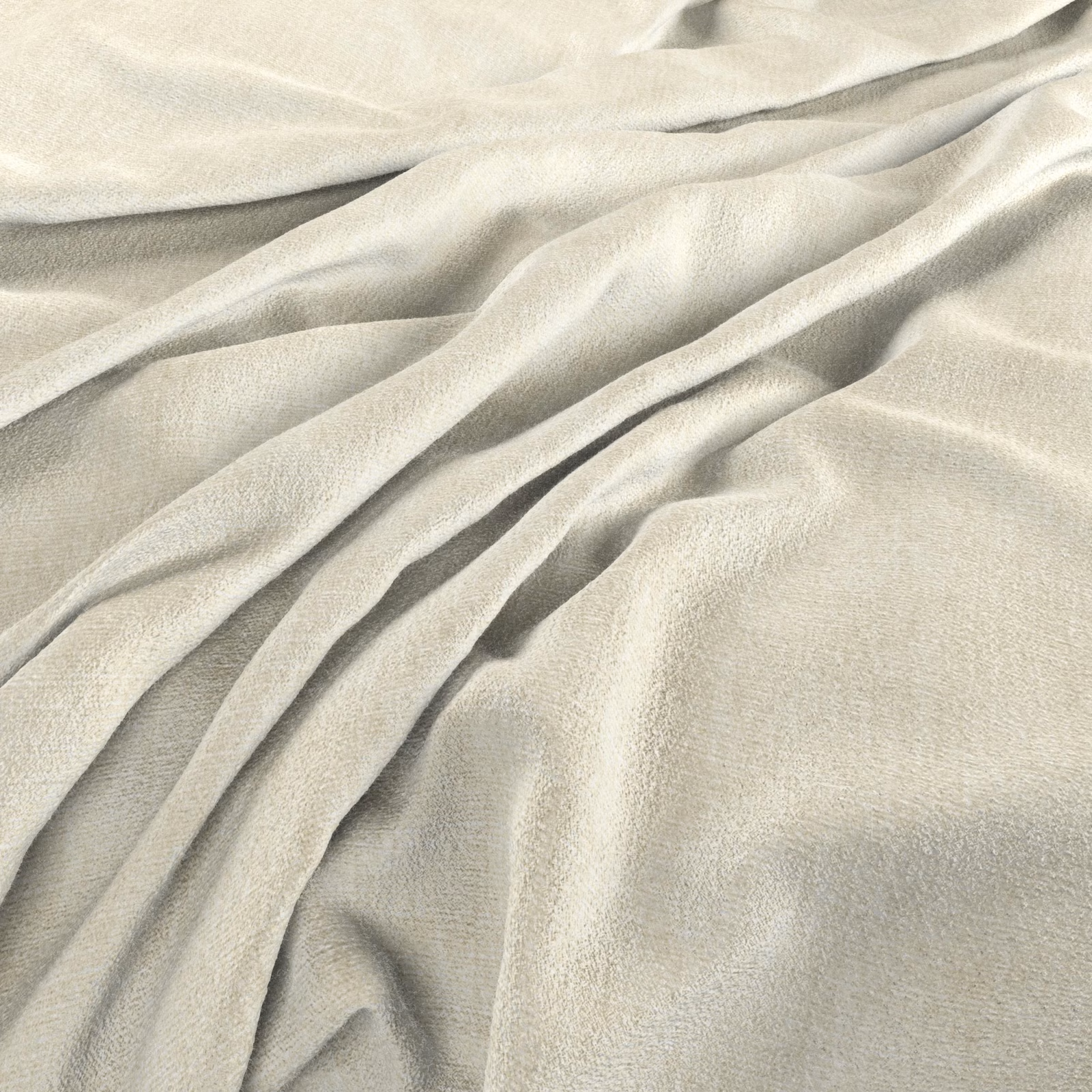 Bone cream woven fabric in close-up, softly folded to reveal its fine texture