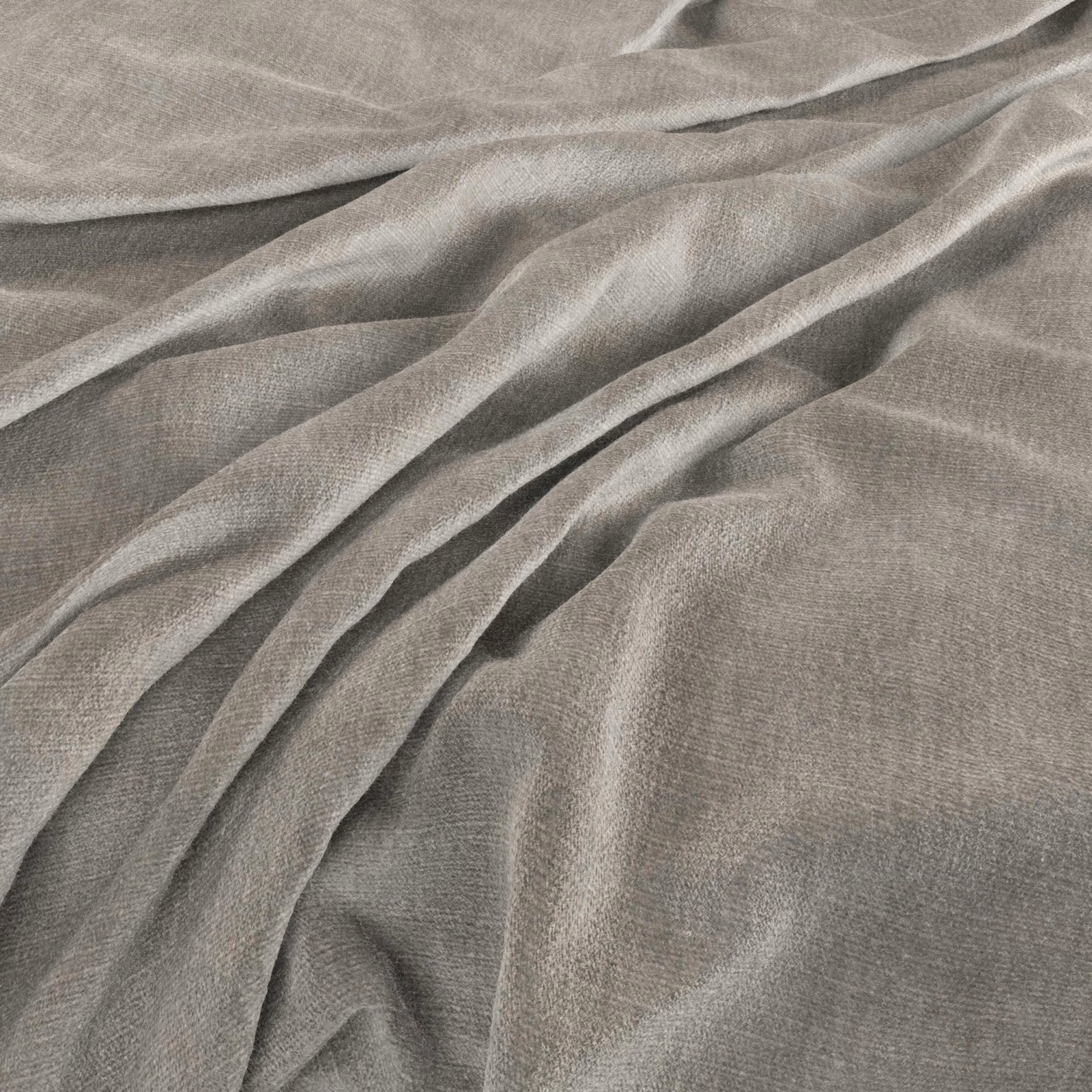 Cool grey Manhattan fabric with fine weave and softly rippled fluid folds