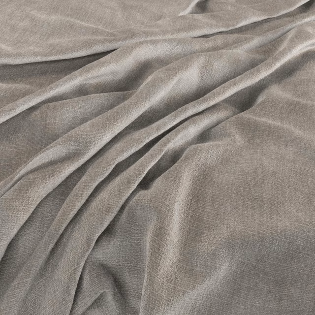 Cool grey Manhattan fabric with fine weave and softly rippled fluid folds