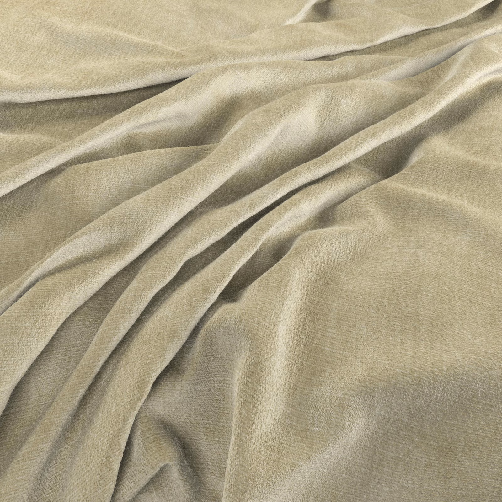Pale papyrus-beige woven fabric draped in soft folds with subtle surface sheen