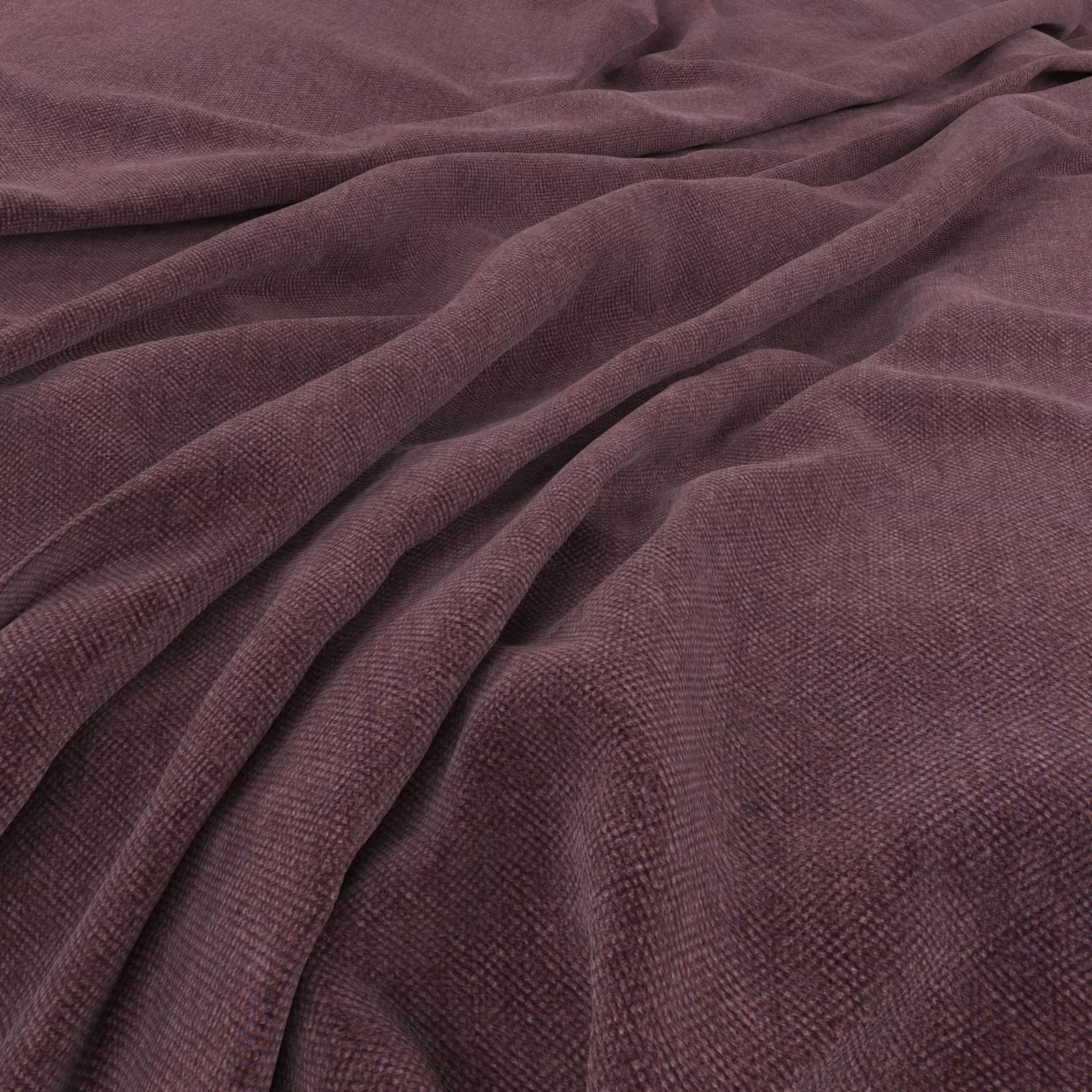 Dusty amethyst plum fabric with fine woven texture in softly folded drape