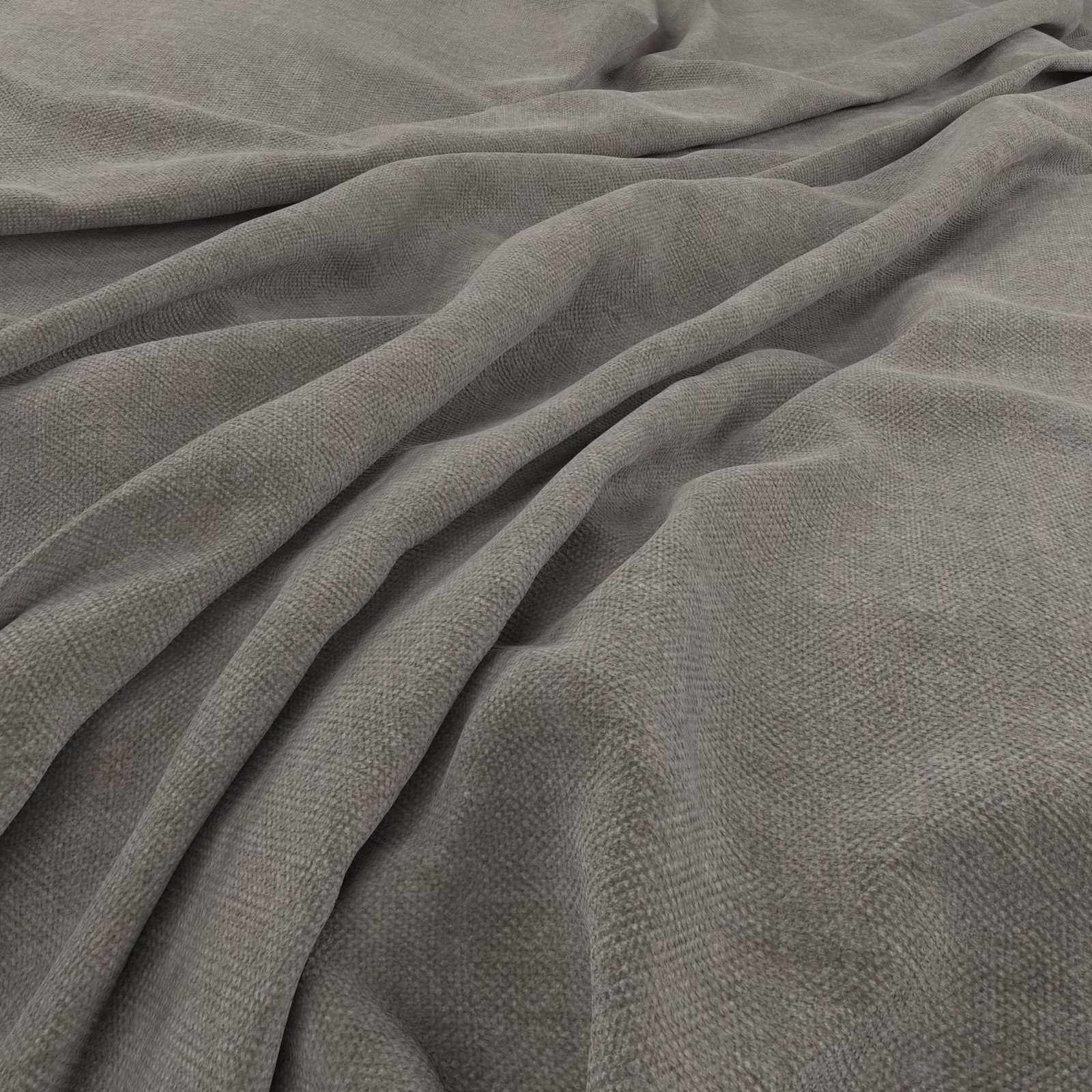 Close-up of cool cloud-grey fine weave falling into soft fabric folds
