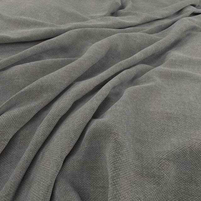 Close-up of cool cloud-grey fine weave falling into soft fabric folds