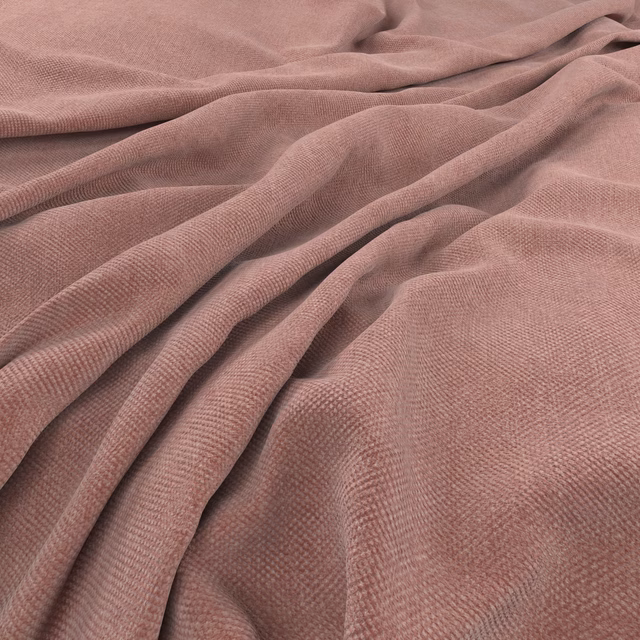 Dusty mauve-pink woven fabric draped in folds, showing a fine tactile texture