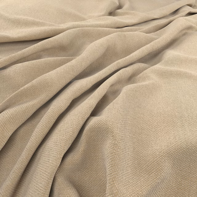 Pale greige Manolo Egret fabric with a fine woven texture draped in soft folds
