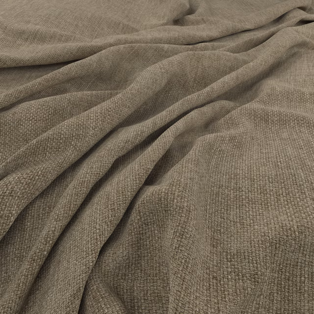 Muted olive-taupe woven fabric with a fine pebbled texture in soft flowing folds