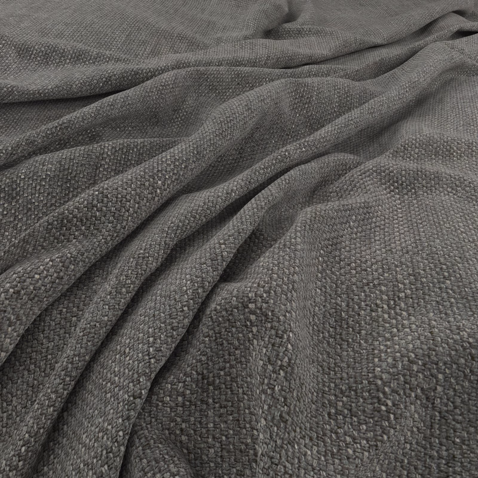 Charcoal grey Marni Sedona fabric with a fine basket weave in soft folds
