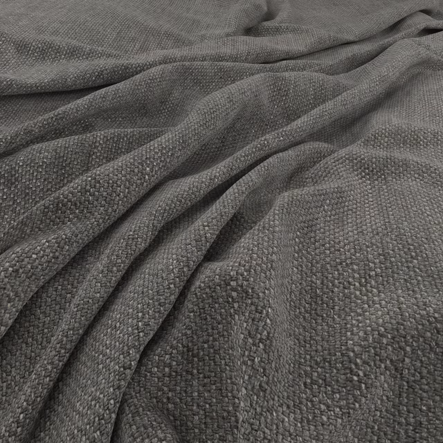 Charcoal grey Marni Sedona fabric with a fine basket weave in soft folds