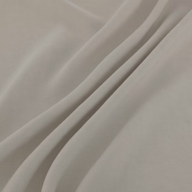 Soft smoke-grey woven textile with fluid folds and a fine, even surface