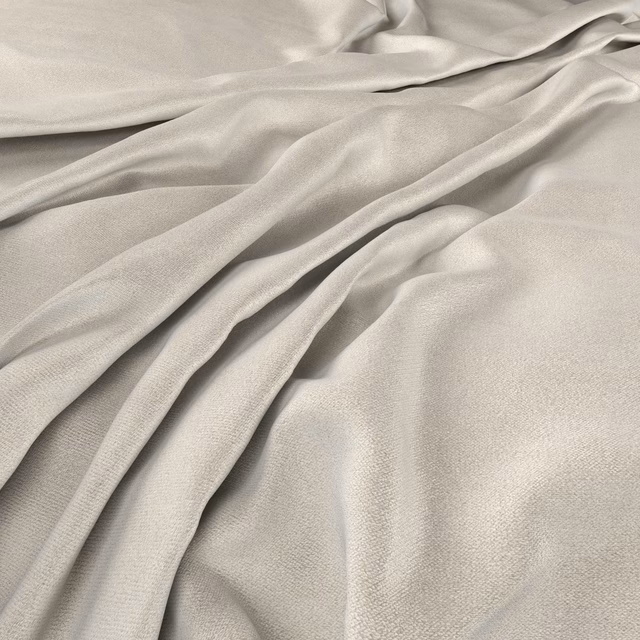 Pale alabaster ivory fabric with a fine weave and softly reflective draped folds