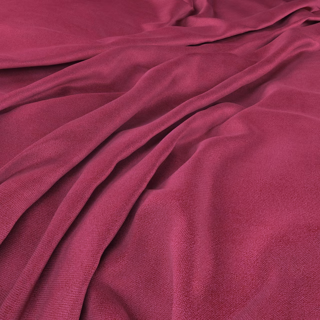 Saturated fuchsia woven fabric cascading in soft, subtly lustrous folds