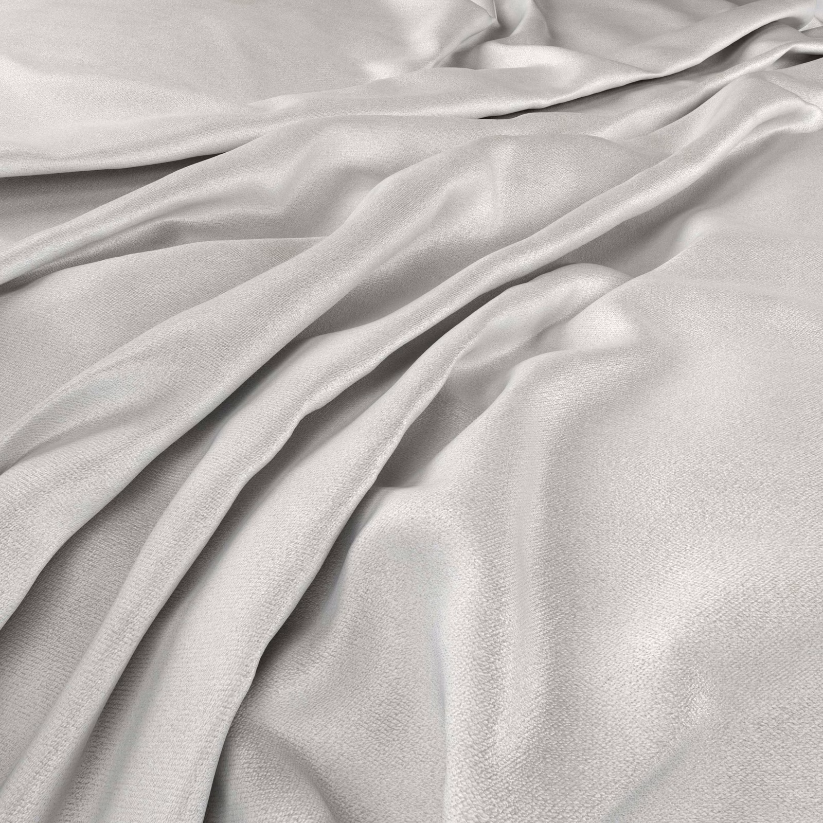 Pale silver-grey fabric draped in soft folds with a subtle satin-like sheen