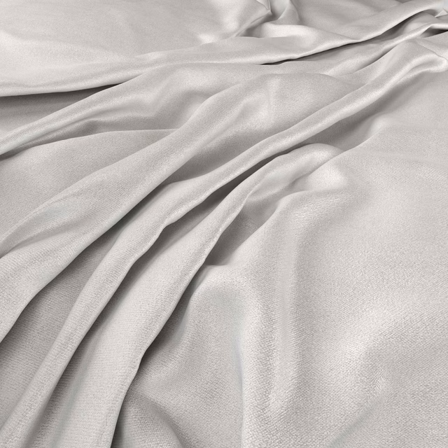Pale silver-grey fabric draped in soft folds with a subtle satin-like sheen