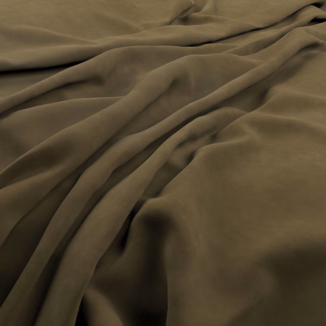 Muted olive-brown cloth forming deep, softly lustrous folds