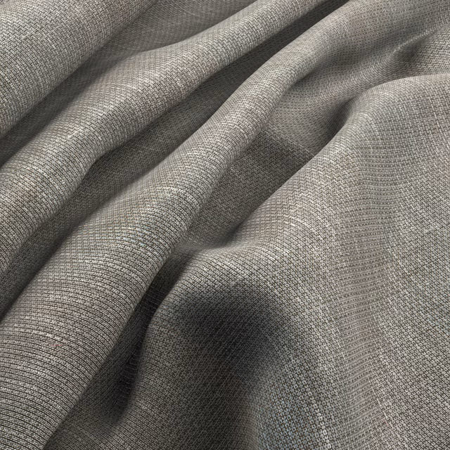 Cool ash-grey woven fabric showing fine crosshatching and softly folded texture