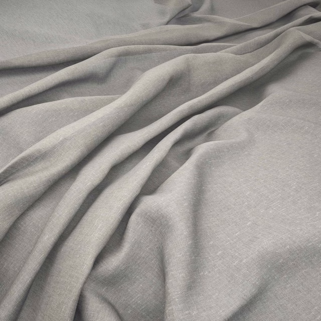 Pale birch-grey woven fabric shown in soft folds with a fine crosshatch texture
