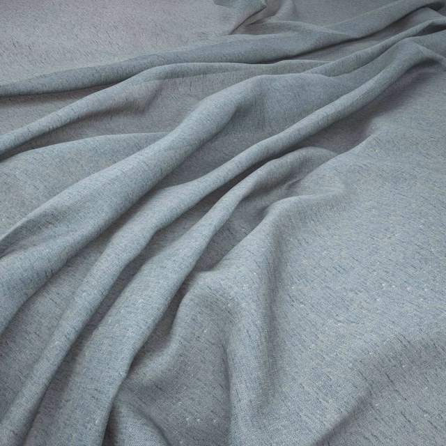Cool blue-grey fine weave gathered into soft, fluid folds
