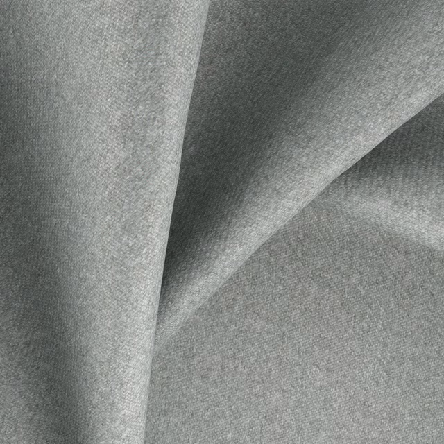 Cool silver-grey fine weave fabric falling in softly layered folds