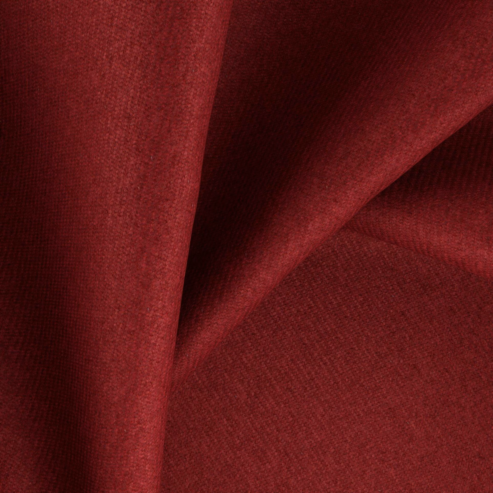 Deep cassis-red plain weave with fine texture shown in softly folded cloth