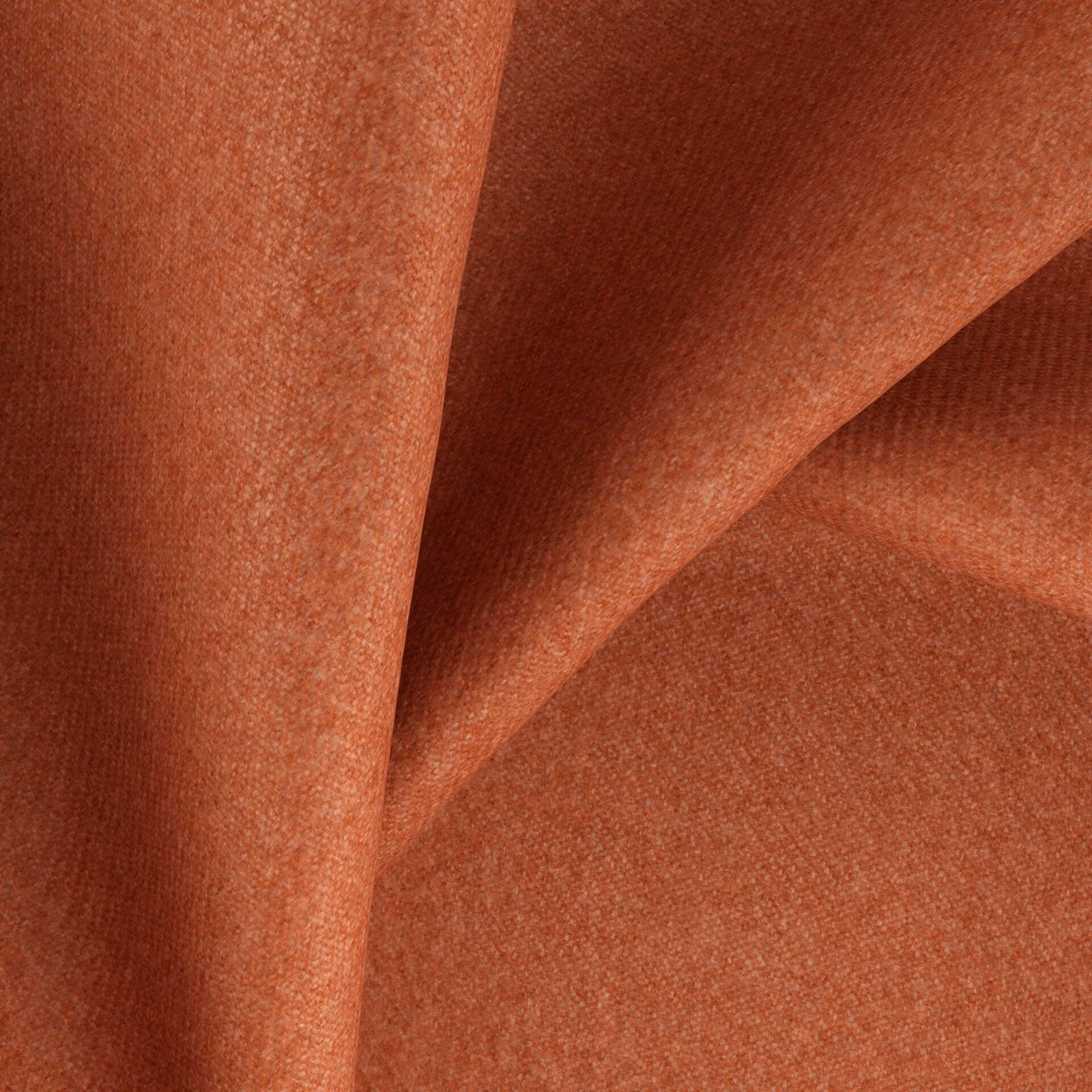 Warm Marsala terracotta fabric with a close, softly flecked woven texture