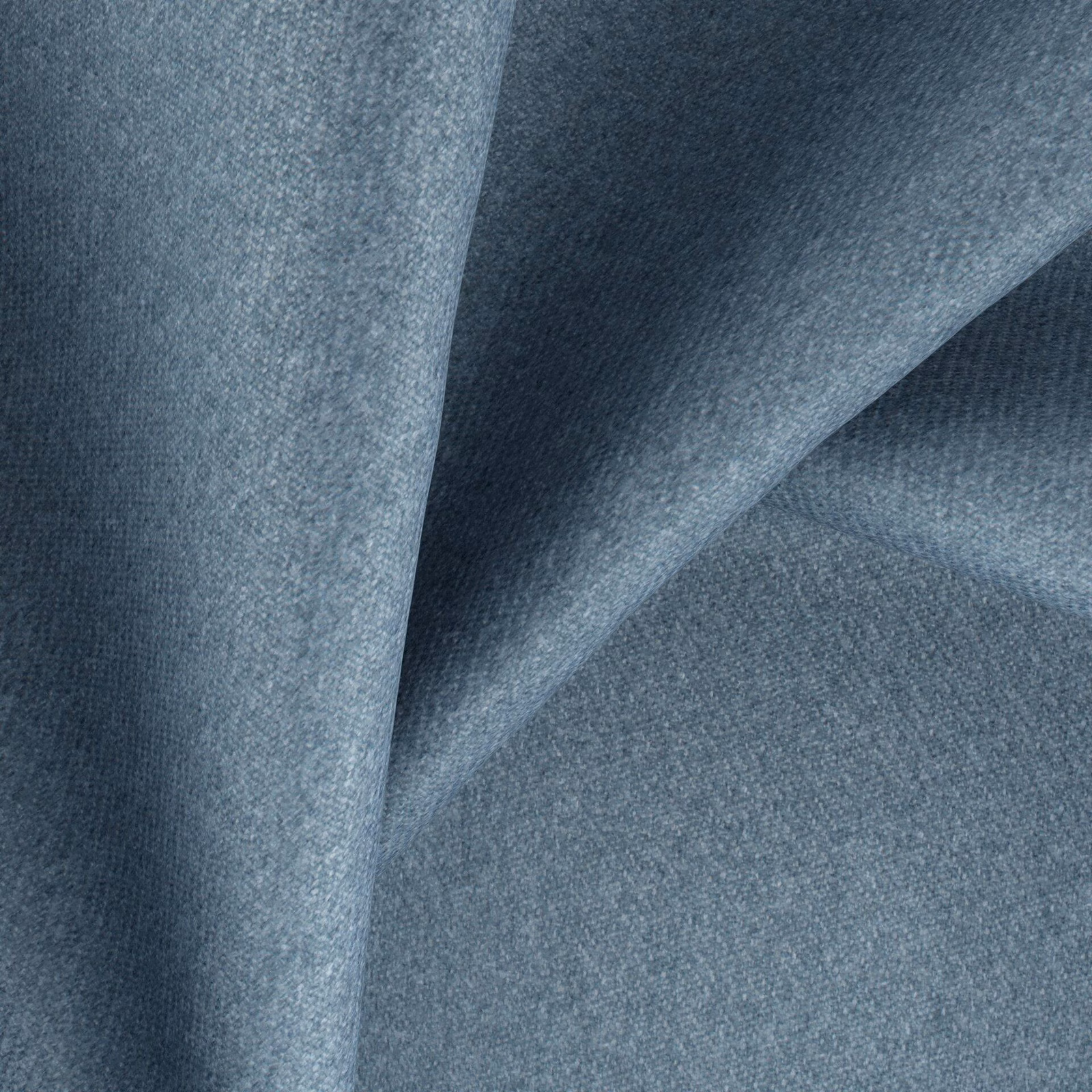 Powder blue-grey fine weave forming soft, angular folds