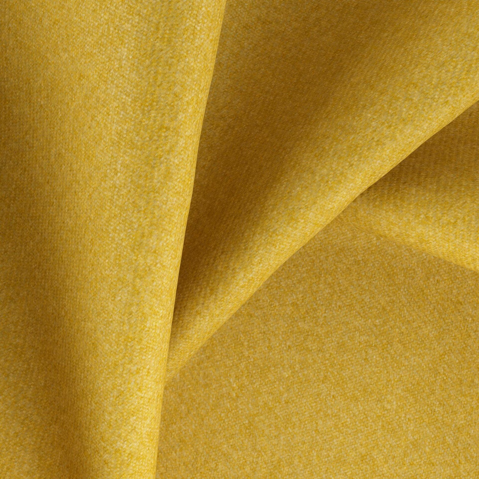 Golden primrose woven textile with fine grain and softly folding surface