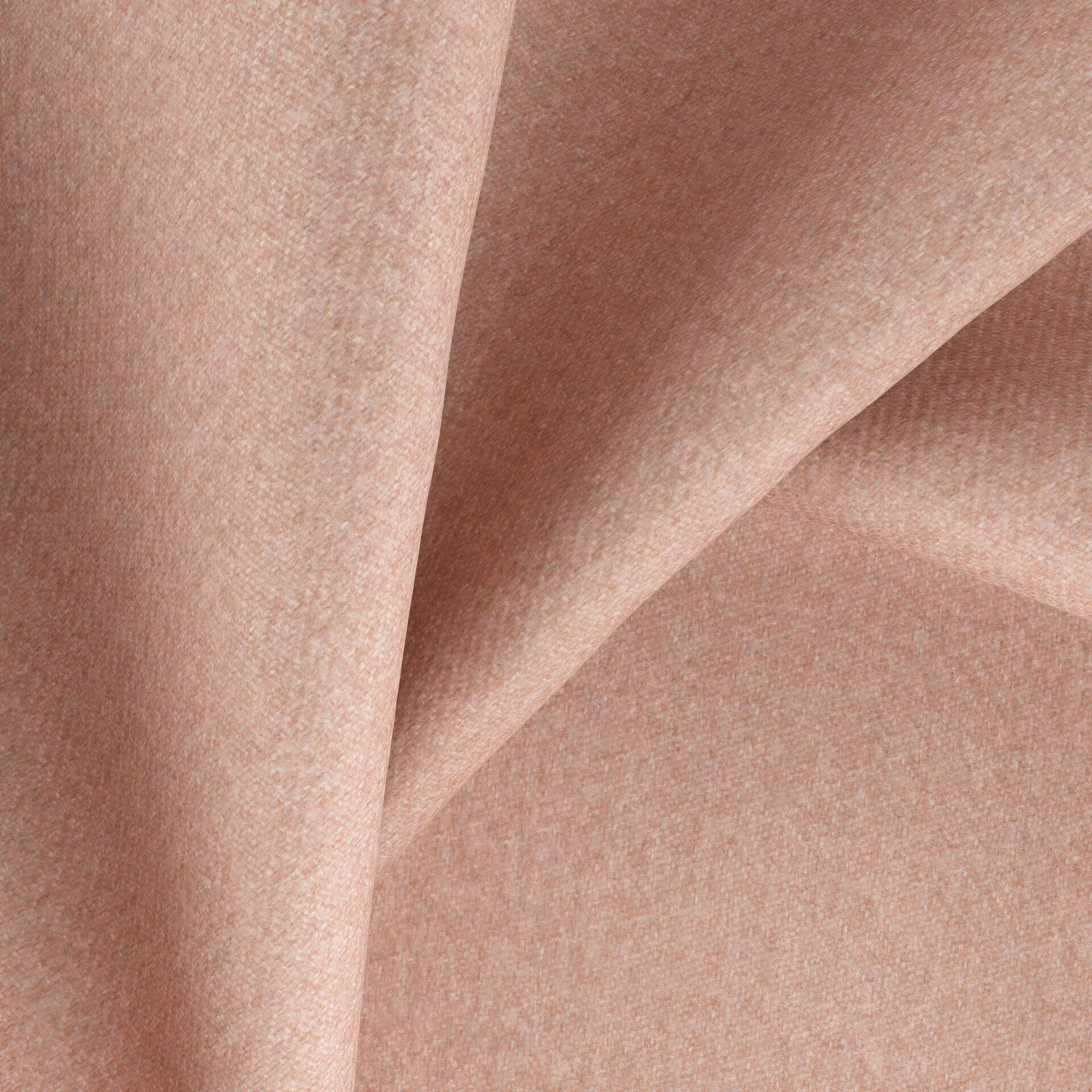 Dusty blush-pink woven fabric with a fine even texture folded into soft shadows
