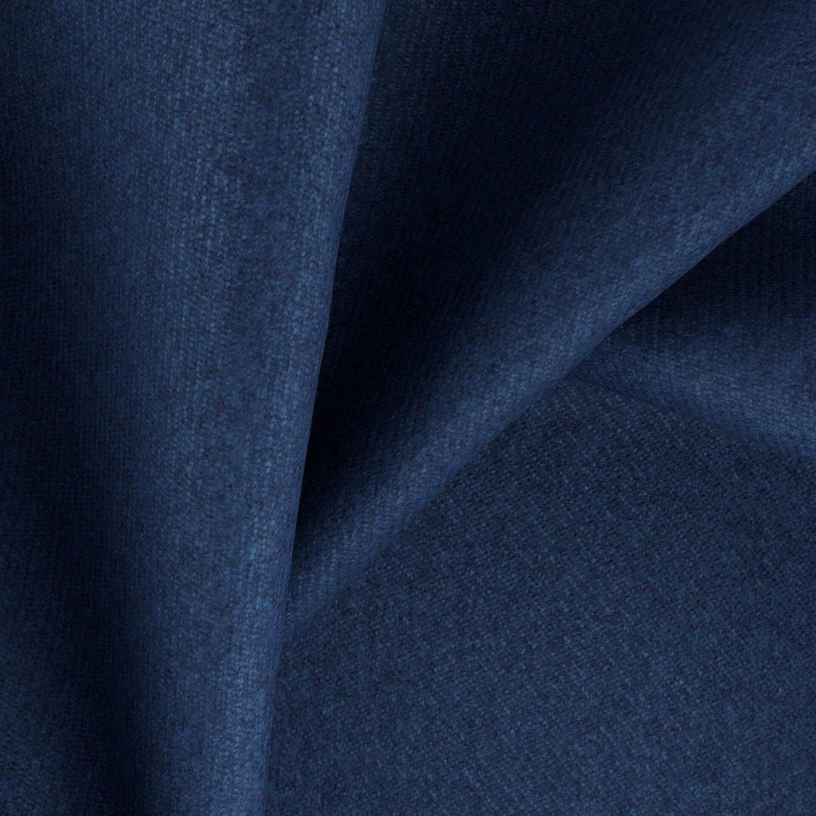 Deep royal-blue woven fabric swatch with softly mottled texture and folded drape