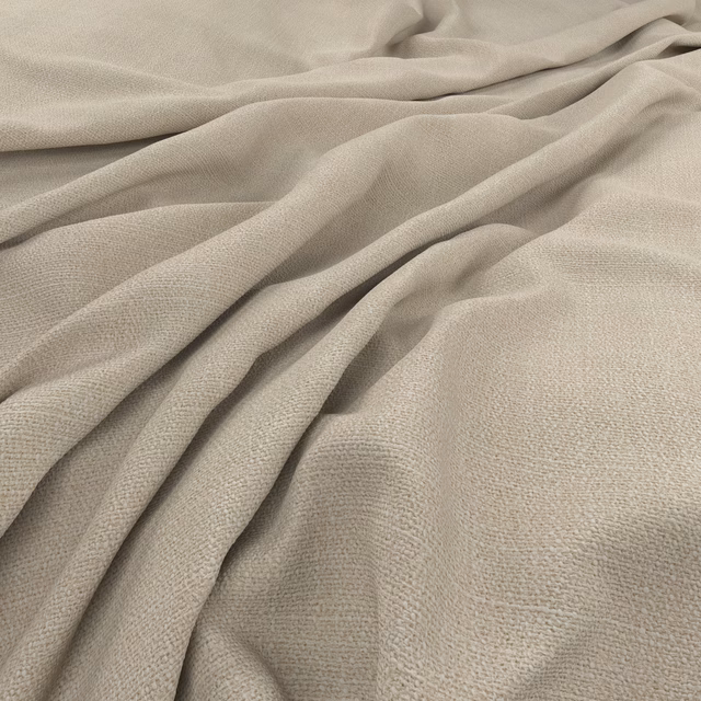 Pale mushroom-taupe woven fabric draped in soft folds, showing a fine tonal texture.