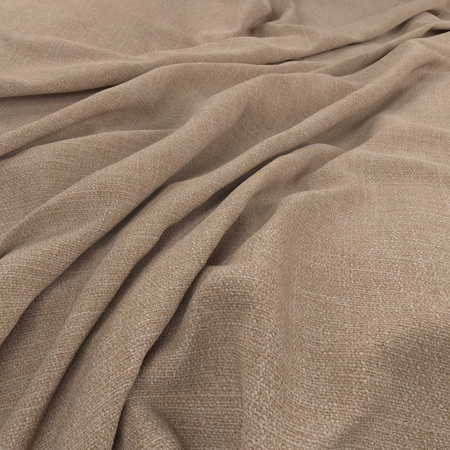 Warm malt-taupe woven fabric draped in soft folds with subtle beige-brown shading