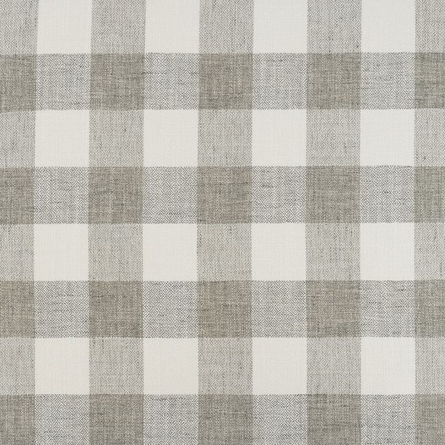 Cool grey and ivory checked weave with fine diamond-like geometric texture