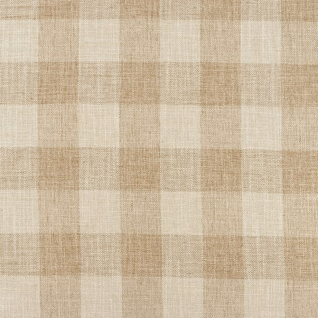 Warm sand and cream woven checks with fine geometric texture