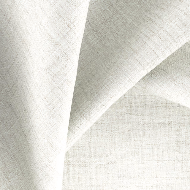 Folded Obscura Luna swatch showing cool ivory-grey crosshatch weave and soft shadows