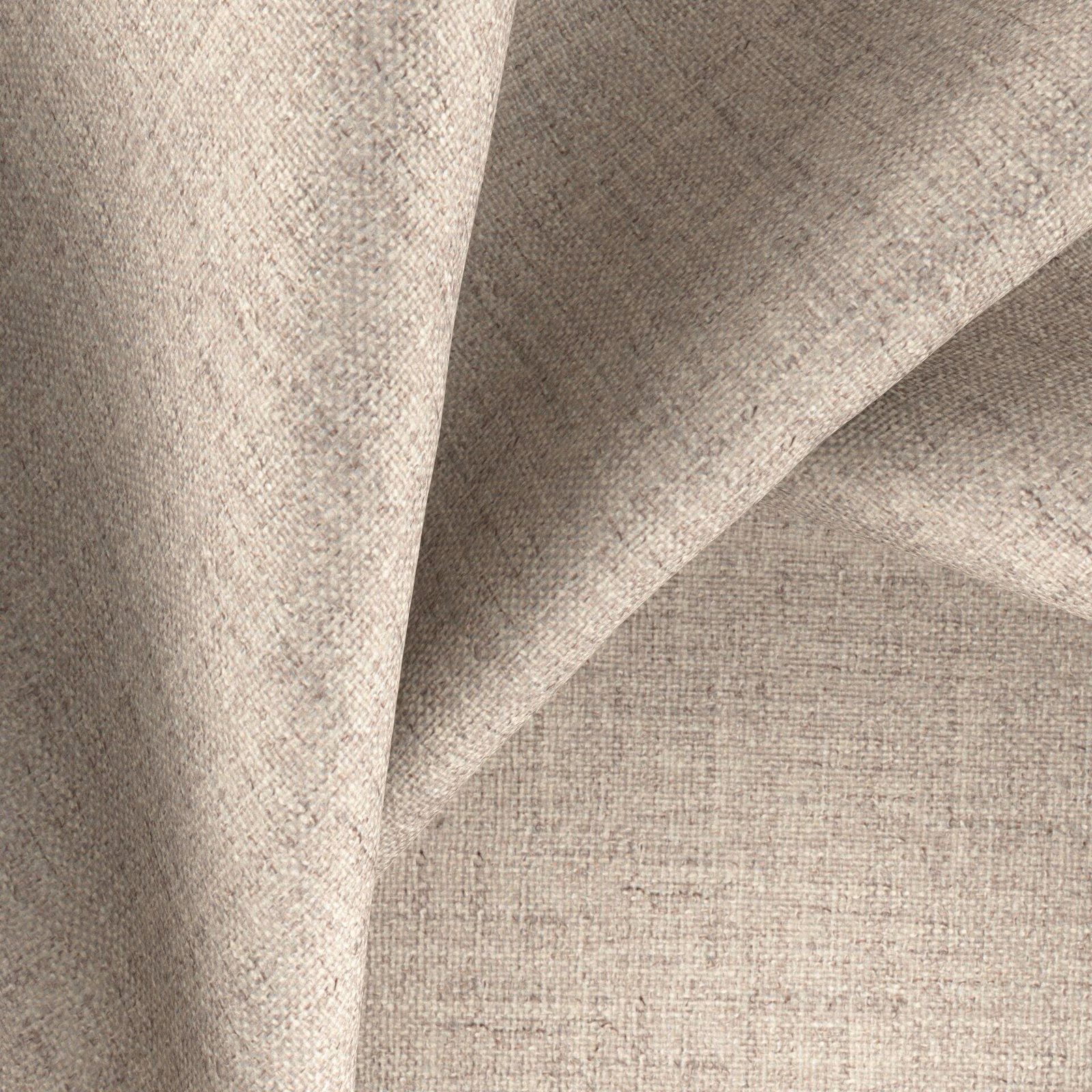 Obscura Roe warm greige taupe fabric with a fine, softly flecked weave