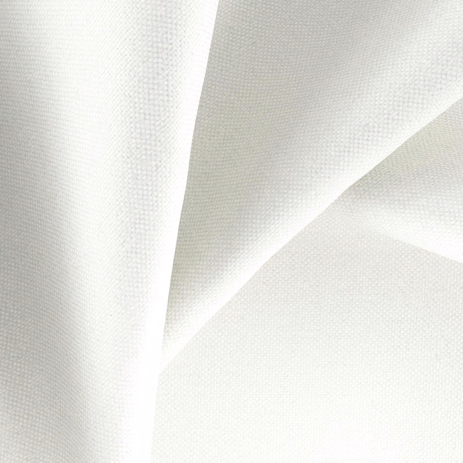 Close-up of snow-white fabric with a fine, softly shadowed woven texture
